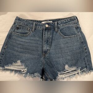 KanCan Classic Blue Distressed Jean Shorts